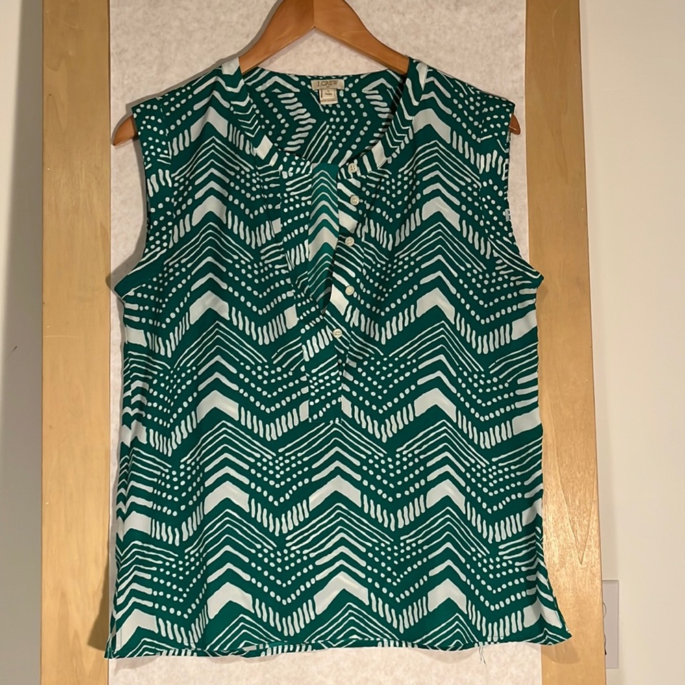 green and white top